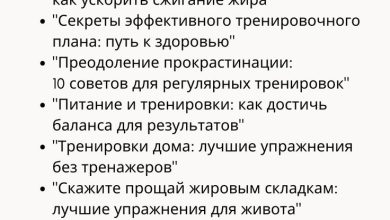 Photo of «Секреты эффективного тренировочного плана»